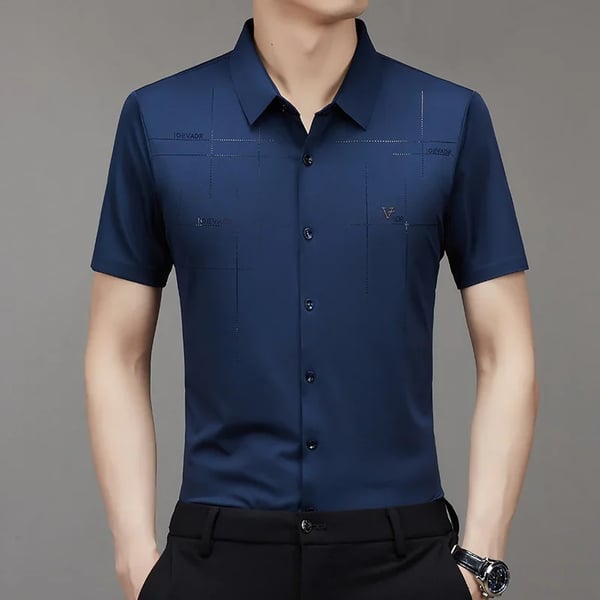 Herren Casual Revers Atmungsaktiv Knitterfrei T-Shirt