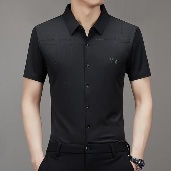 Herren Casual Revers Atmungsaktiv Knitterfrei T-Shirt