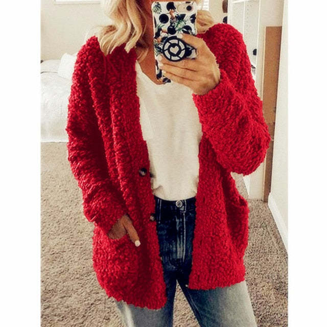 Herbst und Winter Plus Size Strickjacke Casual Velvet Short Jacket