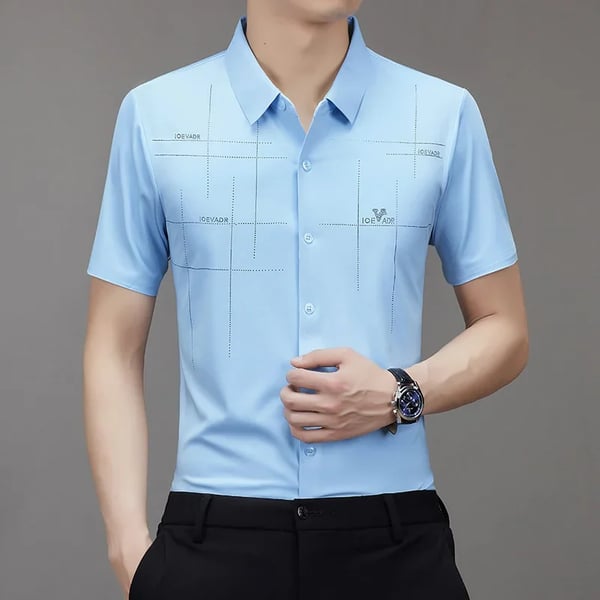 Herren Casual Revers Atmungsaktiv Knitterfrei T-Shirt