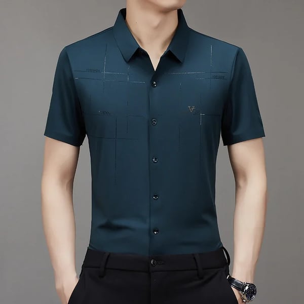 Herren Casual Revers Atmungsaktiv Knitterfrei T-Shirt
