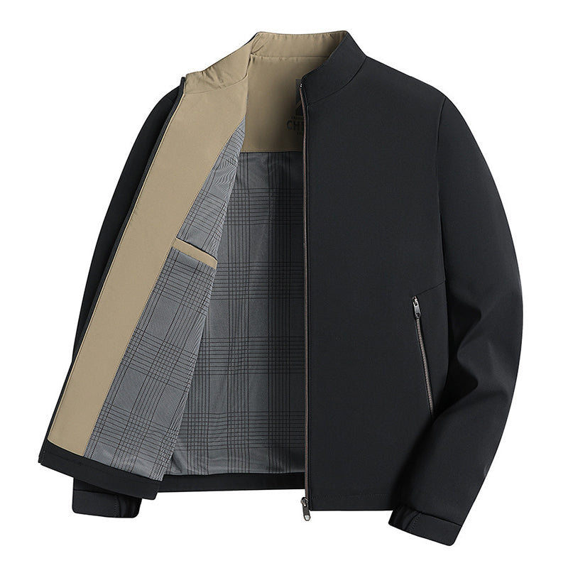 Herren-Freizeitjacke mit Stehkragen und Reißverschluss