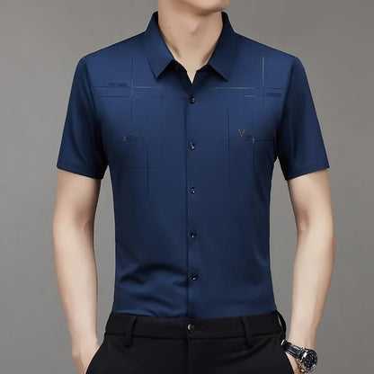 Herren Casual Revers Atmungsaktiv Knitterfrei T-Shirt