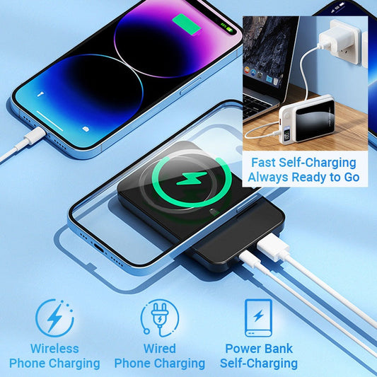 🌟Upea Power Bank!🌟 20000mAh Ultraohut Pikalatauskannettava virta