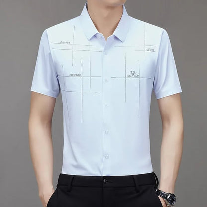 Herren Casual Revers Atmungsaktiv Knitterfrei T-Shirt