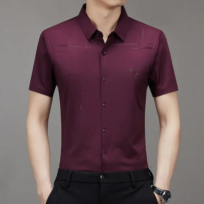 Herren Casual Revers Atmungsaktiv Knitterfrei T-Shirt
