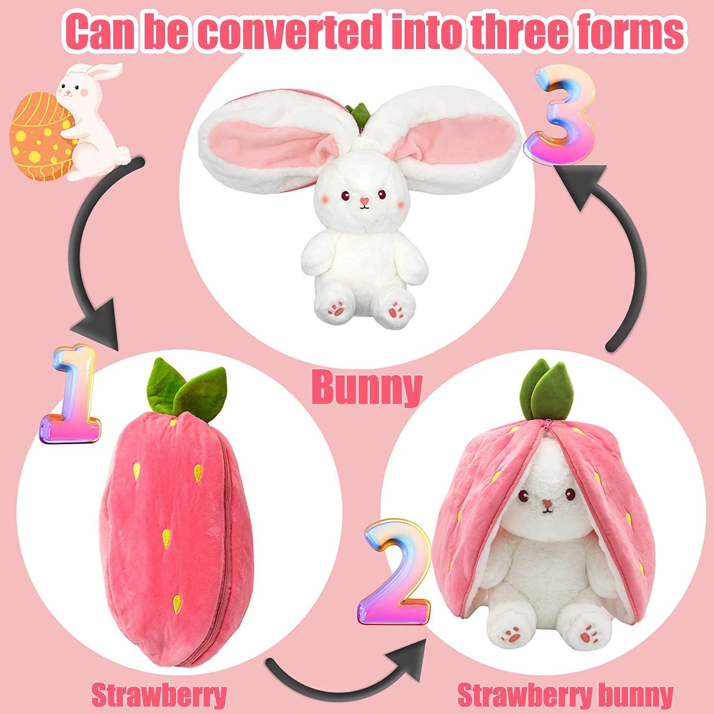 🐰Osterfrüher Heißer Verkauf 50% RABATT🍓Strawberry Bunny verwandelt sich in ein kleines Kaninchen
