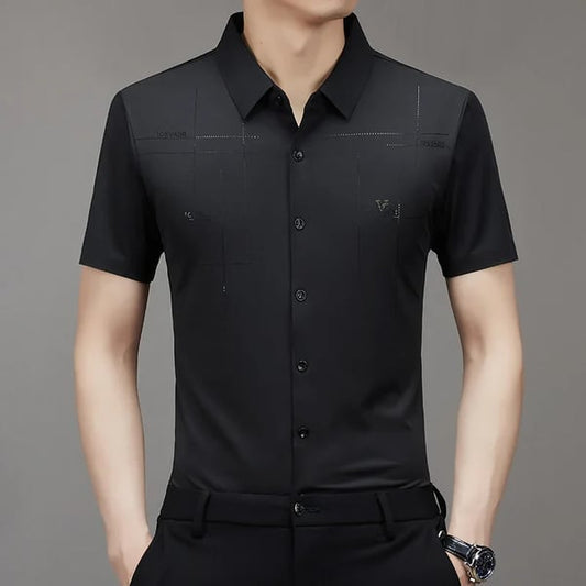 Herren Casual Revers Atmungsaktiv Knitterfrei T-Shirt