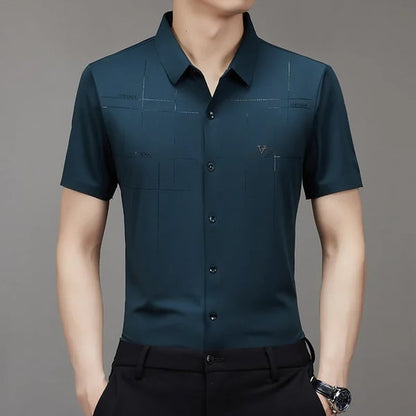 Herren Casual Revers Atmungsaktiv Knitterfrei T-Shirt