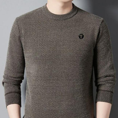 Herren-Oberteil mit Rundhalsausschnitt, warm, gemütlich, gefüttert