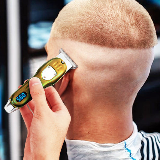 🔥PROMOÇÃO QUENTE - 50% DE DESCONTO🔥Máquina de cortar cabelo com display digital LCD vintage gravado