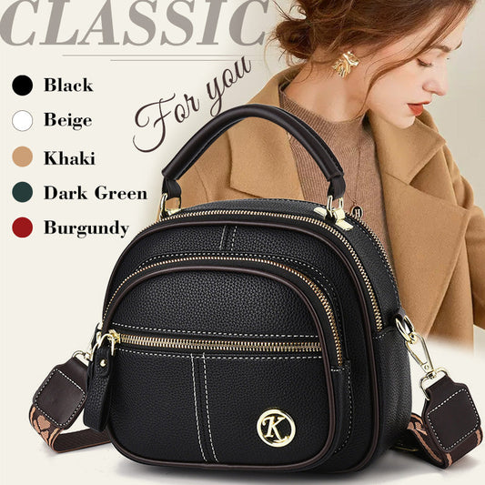 🔥Hot Sale Deals🔥👜Classic Multi-Compartment Adjustable Wide Strap Leather Crossbody🎁  Apple Bag👝