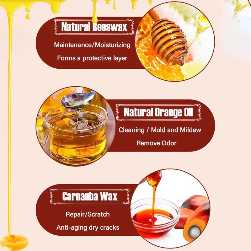 🌟Qualität und umweltfreundliche Wah🌿Natürliches Bienenwachs und Orangenöl-Holzpflegemittel