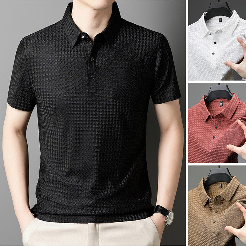 🔥Men's Kurzarm strukturiertes Hemd 🌬️ Komfortable und atmungsaktiv, stilvolle Textur, perfekt für geschäftlich und lässiges Tragen!