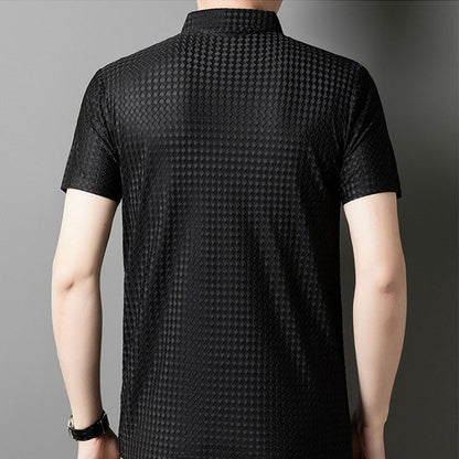 🔥Men's Kurzarm strukturiertes Hemd 🌬️ Komfortable und atmungsaktiv, stilvolle Textur, perfekt für geschäftlich und lässiges Tragen!
