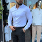 Miesten rento slim fit -mallinen yksivärinen paita