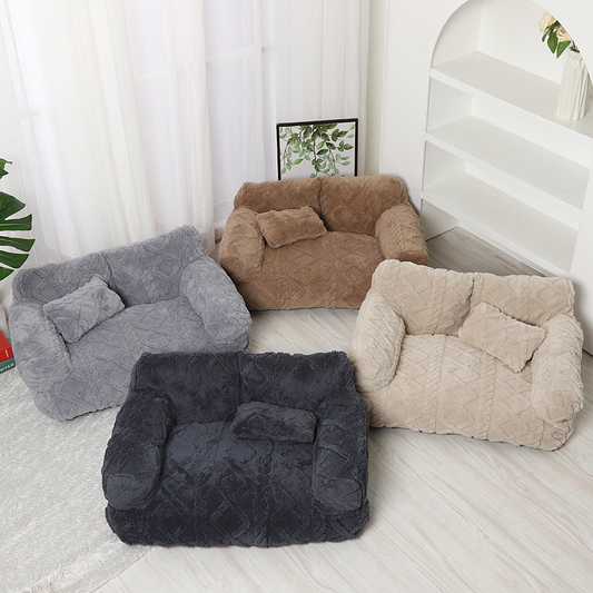 🐶🛋️ Plush Calming Pet Sofa Bed with Removable Cover – Anxiety Relief, Machine Washable & Super Soft 🐱