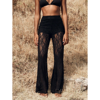 👖Elegant Lace Flare Pants with High-Waisted Design