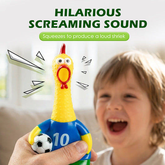 Novelty Screaming Soccer Chicken Toy