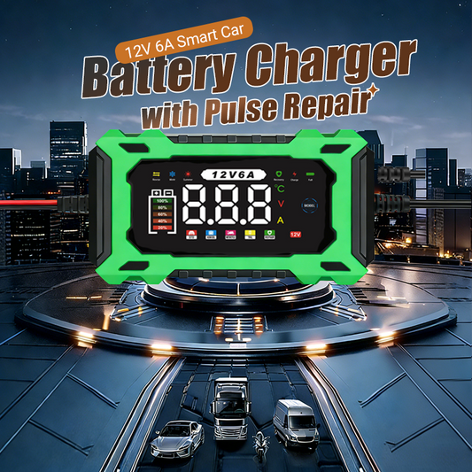 🔥Desconto de 50% no último dia!🔥Carregador Inteligente de Bateria de Automóvel 12V 6A com Reparação por Impulsos