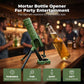 🔥 50% DE DESCONTO! 🍻 Almofariz em forma de garrafa de cerveja de 51 mm – Acessório divertido para secretária e bar que lança tampas, perfeito para festas e presentes 🚀✨