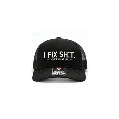 🔥Novidades de 2026 e Promoções🔥Boné de camionista com parte traseira em malha e bordado «I Fix Shit» – Chapéu de sol respirável para atividades ao ar livre🧢☀️