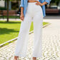 🔥50% DESCONTO 💥 Calças casuais de perna larga para mulher em cor sólida | Macia, folgada e confortável para todo o dia 👖✨