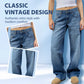 🔥50% DESCONTO 💥 Calça de ganga de Mulher Estilo Vintage com Corte Relaxado | Estilo Retro e Conforto para o Dia Todo 👖✨