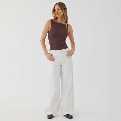 🔥50% DESCONTO 💥 Calça de ganga de Mulher Estilo Vintage com Corte Relaxado | Estilo Retro e Conforto para o Dia Todo 👖✨