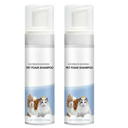 Shampoo em espuma para animais de estimação sem água e sem enxágue